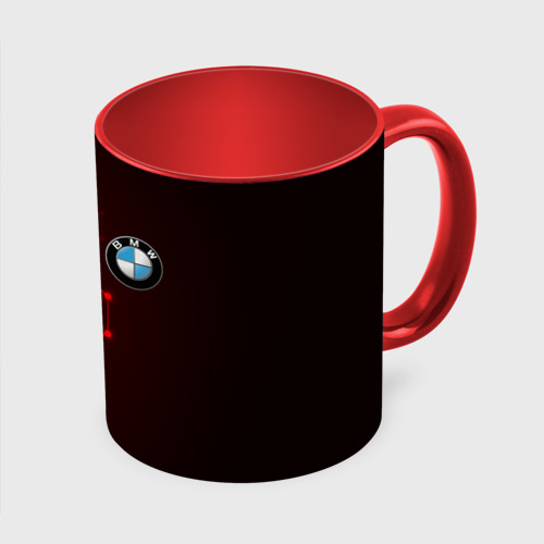Кружка с полной запечаткой BMW, цвет белый + красный - фото 3