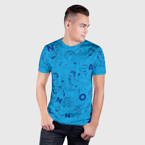 Мужская футболка 3D Slim Наполи Блю, цвет 3D печать - фото 3