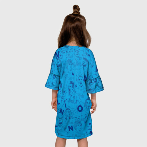 Детское платье 3D с принтом Наполи Блю, вид сзади #2