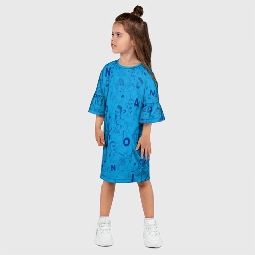 Детское платье 3D с принтом Наполи Блю, фото на моделе #1
