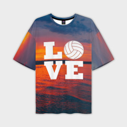 Мужская футболка oversize 3D Love volleyball