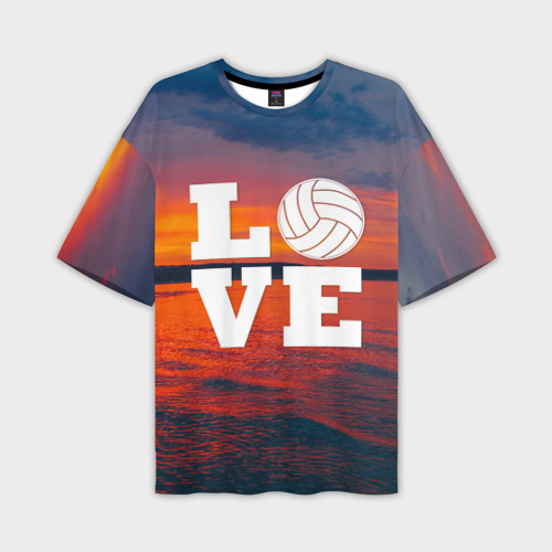 Мужская футболка oversize 3D Love volleyball, цвет 3D печать