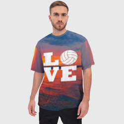 Мужская футболка oversize 3D Love volleyball - фото 2