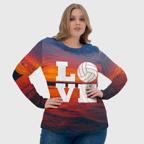 Женский лонгслив 3D Love volleyball, цвет 3D печать - фото 6