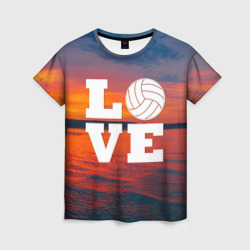 Женская футболка 3D Love volleyball