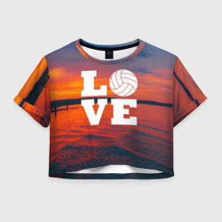 Женская футболка Crop-top 3D Love volleyball