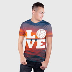 Мужская футболка 3D Slim Love volleyball - фото 2
