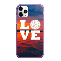 Чехол для iPhone 11 Pro матовый Love volleyball