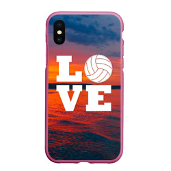 Чехол для iPhone XS Max матовый Love volleyball