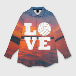 Женская рубашка oversize 3D Love volleyball