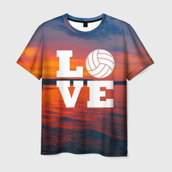 Мужская футболка 3D Love volleyball