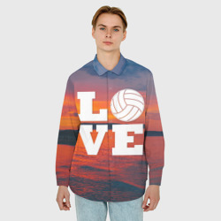 Мужская рубашка oversize 3D Love volleyball - фото 2