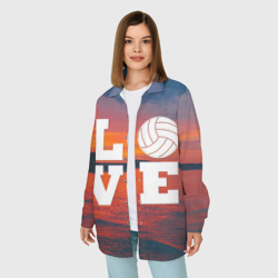 Женская рубашка oversize 3D Love volleyball - фото 2