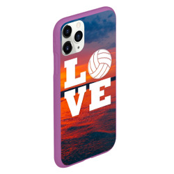 Чехол для iPhone 11 Pro матовый Love volleyball - фото 2