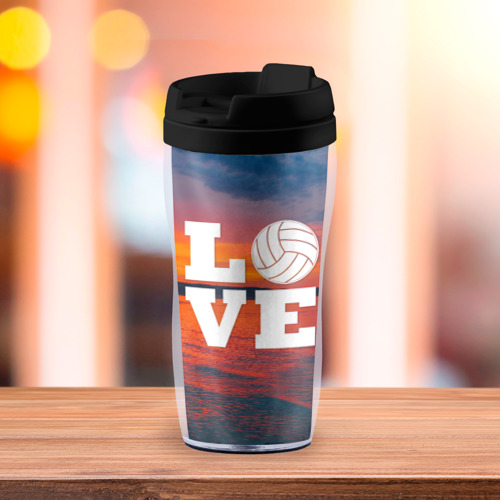Термокружка-непроливайка Love volleyball, цвет черный - фото 3