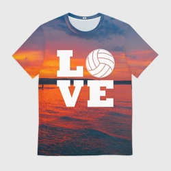 Мужская футболка 3D Love volleyball
