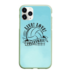 Чехол для iPhone 11 Pro матовый Live! love! volleyball!