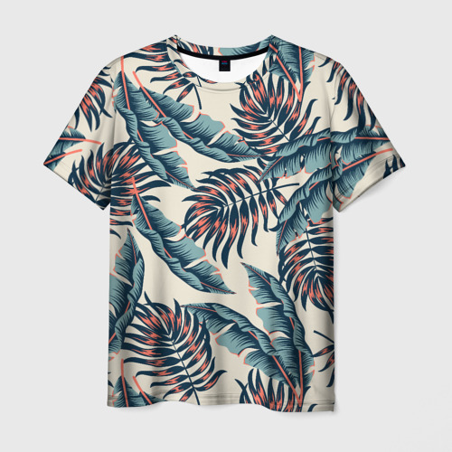 Мужская футболка с принтом Тихие тропики, вид спереди №1