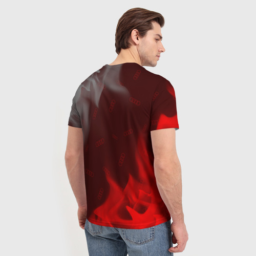 Мужская футболка 3D с принтом AUDI / АУДИ, вид сзади #2