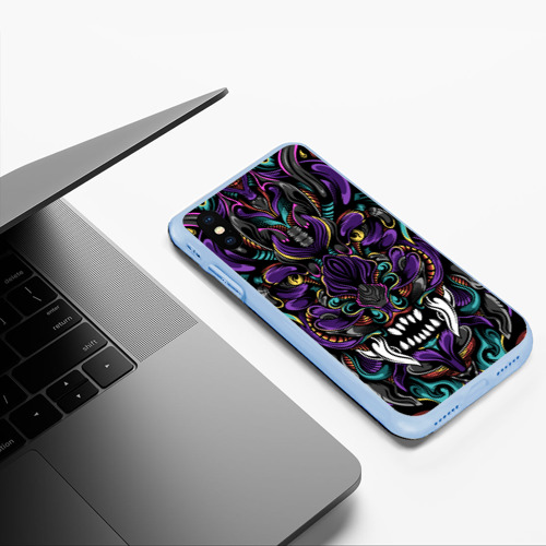 Чехол для iPhone XS Max матовый Царь Зверей, цвет голубой - фото 5