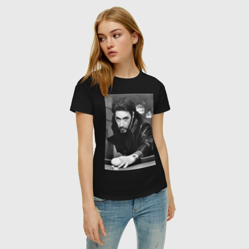 Женская футболка хлопок с принтом Аль Пачино, фото на моделе #1