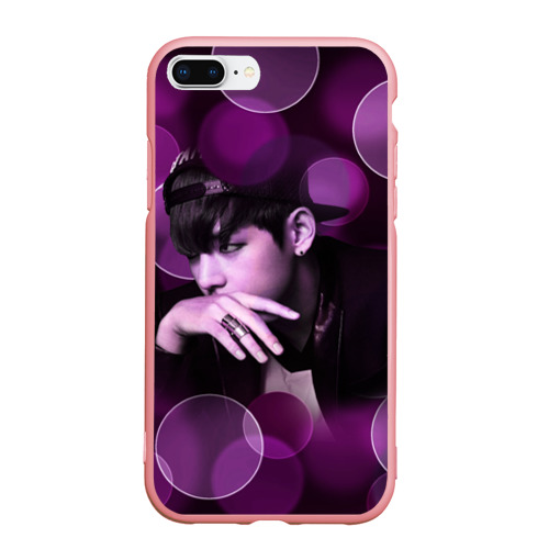 Чехол для iPhone 7Plus/8 Plus матовый BTS Ким Тэ Хён, цвет баблгам