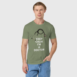 Мужская футболка хлопок Keep calm I'm a Doctor - фото 2