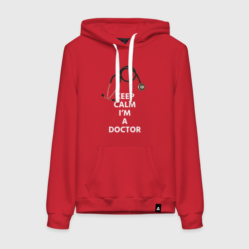 Женская толстовка хлопок Keep calm I'm a Doctor, цвет красный