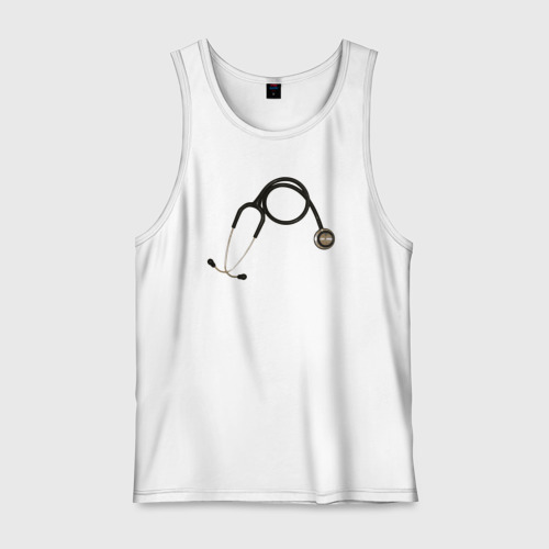 Мужская майка хлопок Keep calm I'm a Doctor, цвет белый