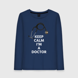 Женский лонгслив хлопок Keep calm I'm a Doctor