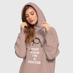 Платье-худи хлопок Keep calm I'm a Doctor - фото 2