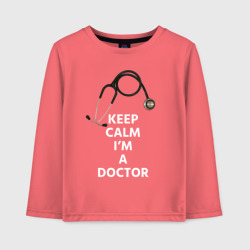 Детский лонгслив хлопок Keep calm I'm a Doctor