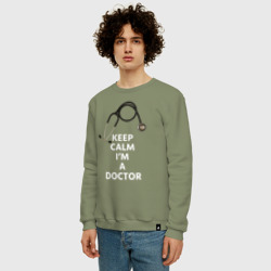 Мужской свитшот хлопок Keep calm I'm a Doctor - фото 2