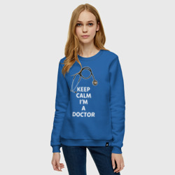 Женский свитшот хлопок Keep calm I'm a Doctor - фото 2