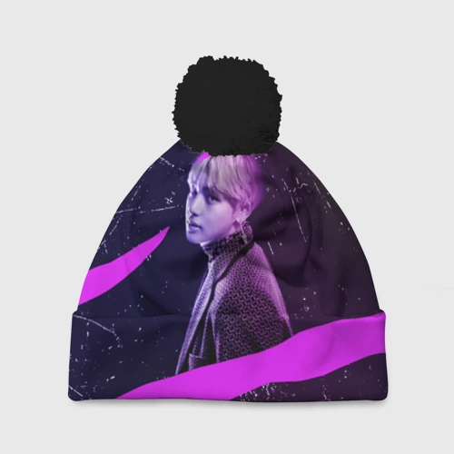 Шапка 3D c помпоном BTS