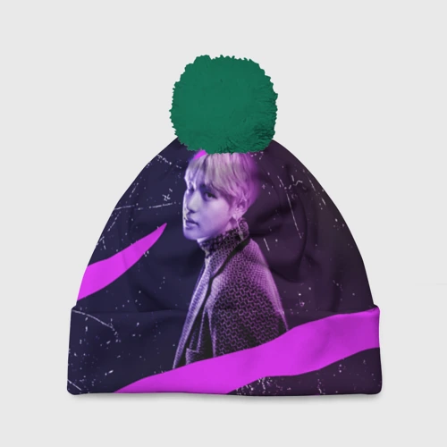 Шапка 3D c помпоном BTS