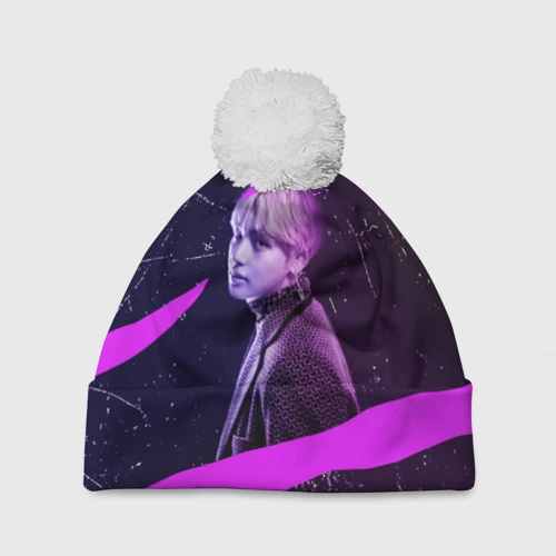 Шапка 3D c помпоном BTS