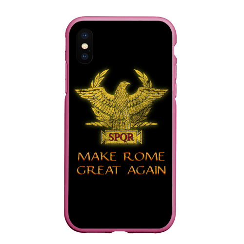 Чехол для iPhone XS Max матовый Great Rome, цвет малиновый