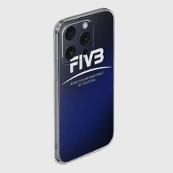 Чехол для iPhone 15 Pro силиконовый с защитой камеры FIVB Volleyball - фото 2