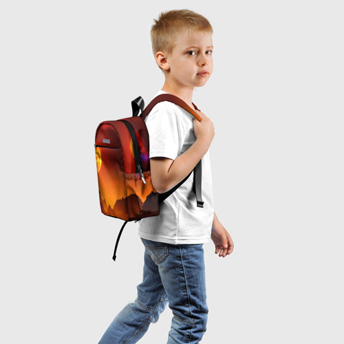 Детский рюкзак 3D с принтом Космос, вид сзади #1