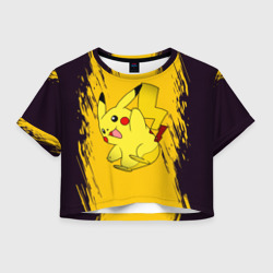 Женская футболка Crop-top 3D Happy Pikachu