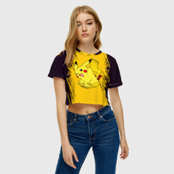 Женская футболка Crop-top 3D Happy Pikachu - фото 2