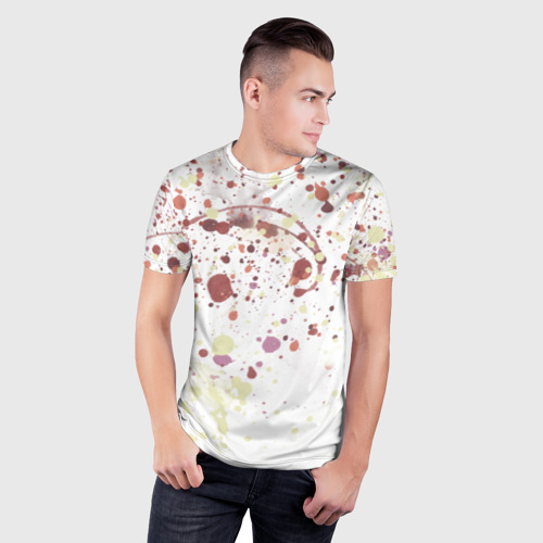 Мужская футболка 3D Slim Брызги красик, цвет 3D печать - фото 3