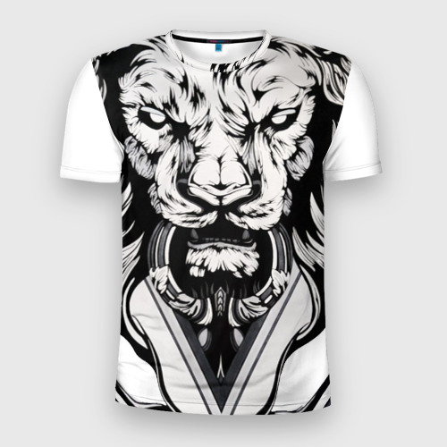 Мужская футболка 3D Slim lion,лев , цвет 3D печать