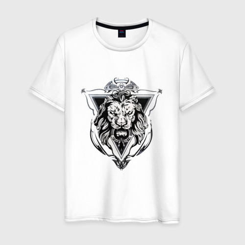 Мужская футболка хлопок lion,лев 