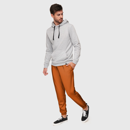Мужские брюки 3D Оранжевый, цвет 3D печать - фото 3