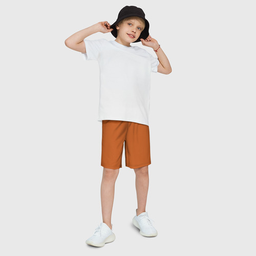 Детские спортивные шорты 3D Оранжевый, цвет 3D печать - фото 3