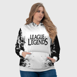 Толстовка с принтом League of Legends для женщины, вид на модели спереди №4. Цвет основы: белый