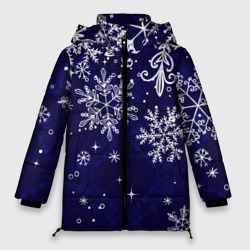 Женская зимняя куртка Oversize Новогодние снежинки