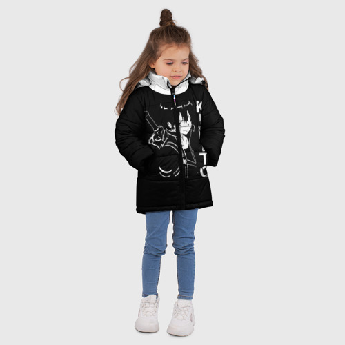 Зимняя куртка для девочек 3D Kirito стилизованный, цвет светло-серый - фото 5
